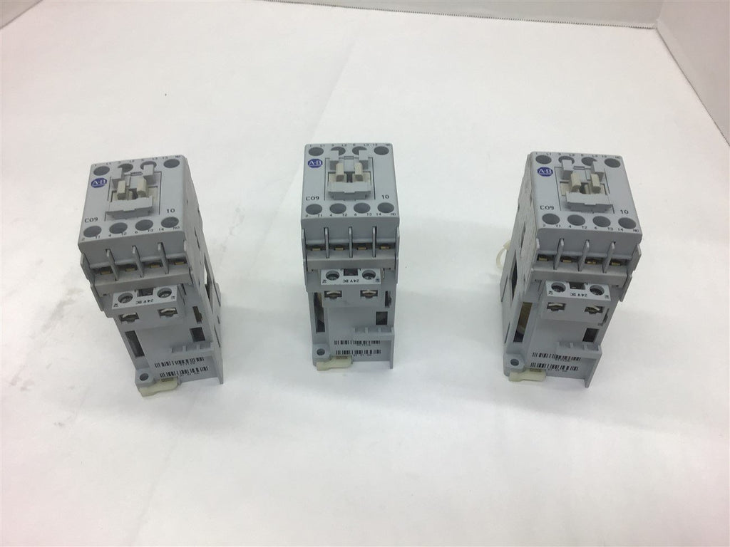 Allen-Bradley 100-C09Z*10 Contactor 460 V @ 5 HP 24 VDC Lot of 3