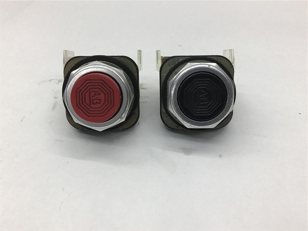 Allen-Bradley Flush Pushbuttons 1 ea. Black 1 Ea. Red