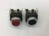 Allen-Bradley Flush Pushbuttons 1 ea. Black 1 Ea. Red