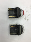 Allen-Bradley Flush Pushbuttons 1 ea. Black 1 Ea. Red