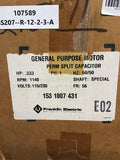 Franklin Electric 153 1007 431 .333 HP AC Motor 115/230 V 56 FR 1140 Rpm