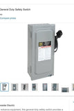 Square D D222N 60 Amp Safety Switch 240 Vac Type 1