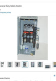 Square D D222N 60 Amp Safety Switch 240 Vac Type 1