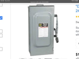Square D DU323RB 100 Amp General Safety Switch 240 Vac