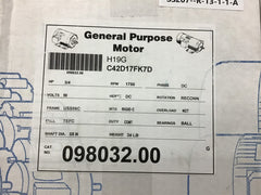 Leeson 098032.00 3/4 Hp DC Motor 90 Volts 1750 Rpm 56C FR TEFC