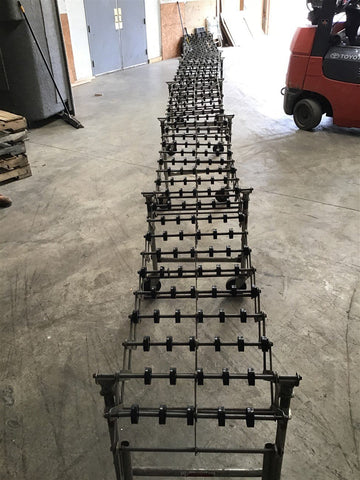 Flexible Gravity Skatewheel Conveyor 23" x 25'