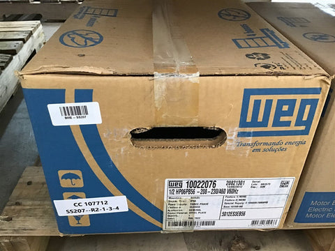 Weg .5012ES3EB56 1/2 HP AC Motor 208-230/460 V 3 Phase 6P 1200 Rpm 56 Frame