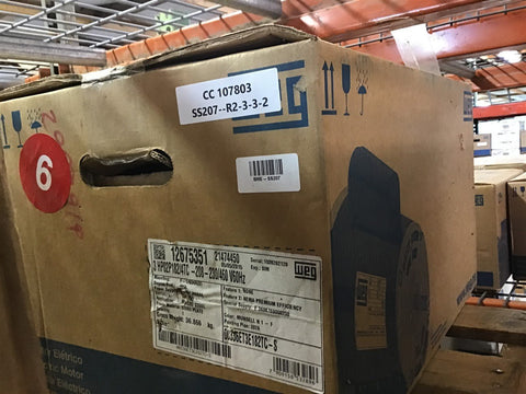 Weg 00336ET3E182TC-S 3 HP AC Motor 208-230/460 V 3 Phase 2P 3600 Rpm 182/4TC