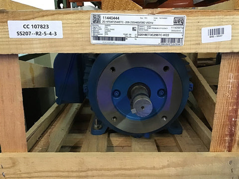 Weg 02018ET3E256TC-W22 20 Hp AC Motor 208-230/460 Volts 1800 Rpm 4P 254/6TC