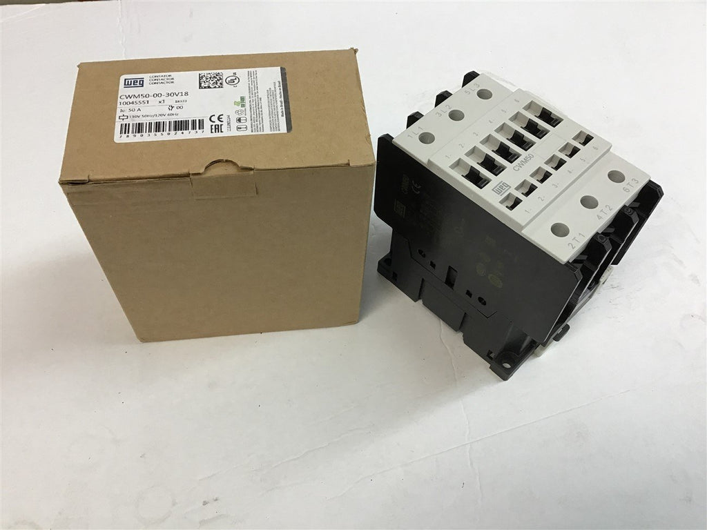 Weg CWM50-00-30V18 Contactor 50 Amp 120 Volt Coil