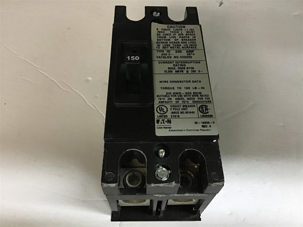 Eaton 150 Amp Circuit Breaker 2 Pole 240 V