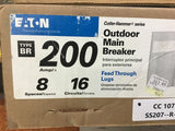Eaton BR816B200RF 200 Amp Outdoor Main Breaker 8 spaces