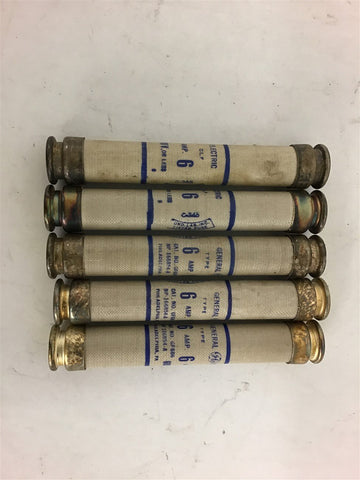 General Electric GF686 6 Amp 600 Volts Fuse Lot of 5
