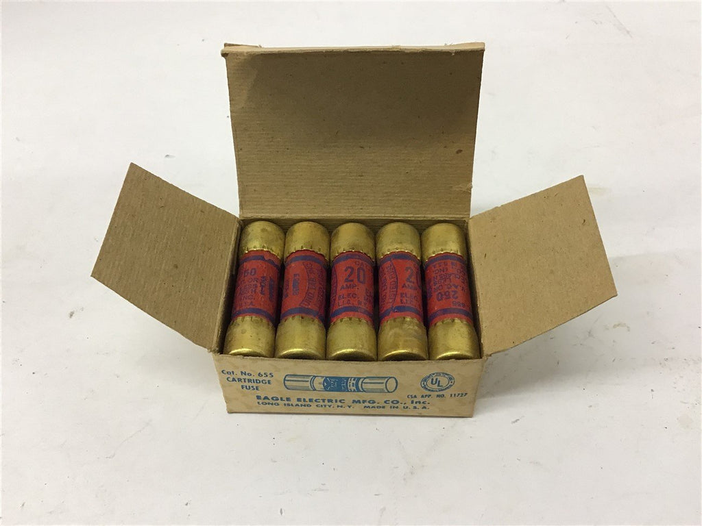 Eagle Electric 655 Cartridge Fuse 20 Amp 250 Vac Box of 10