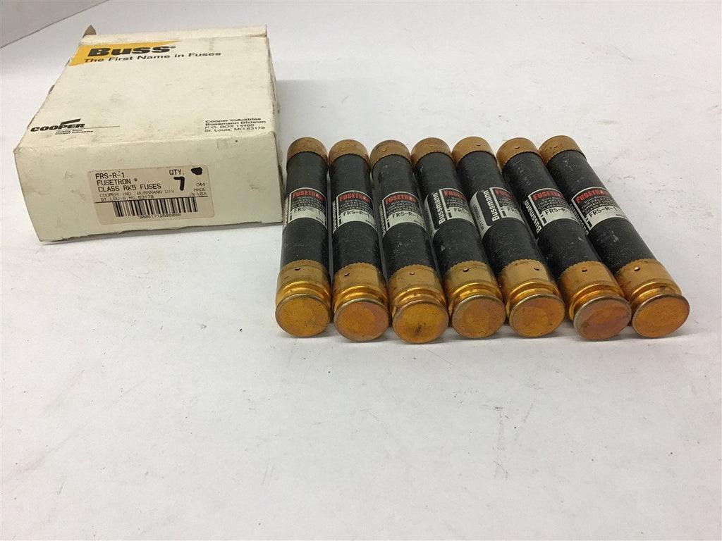 Fusetron FRS-R-1 Fuses 1 Amp 600 Vac Box of 7