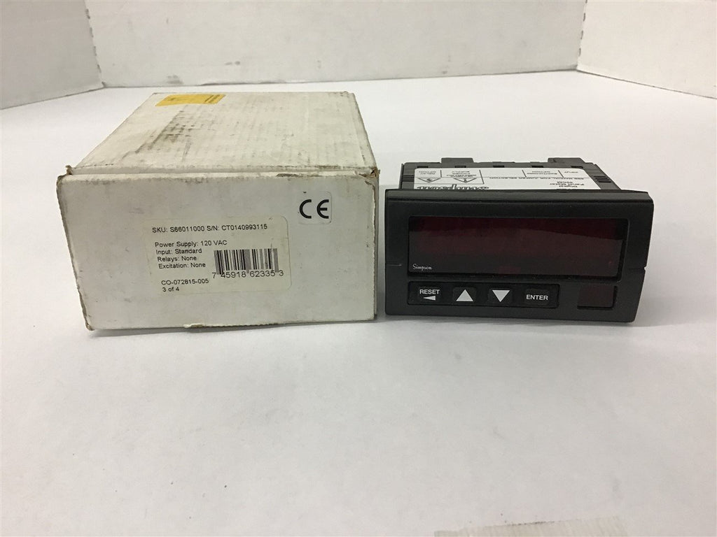 SIMPSON S66011000 Digital Panel meter 30CM 120VAC