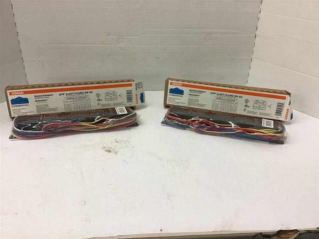 Osram QTP 2X40T12/UNV RS-SC Electronic Ballast 120-277 Volt commercial Lot of 2