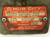 Hub City 0220-22920-215 Model 215 10:1 Ratio Hollow shaft Gear Reducer