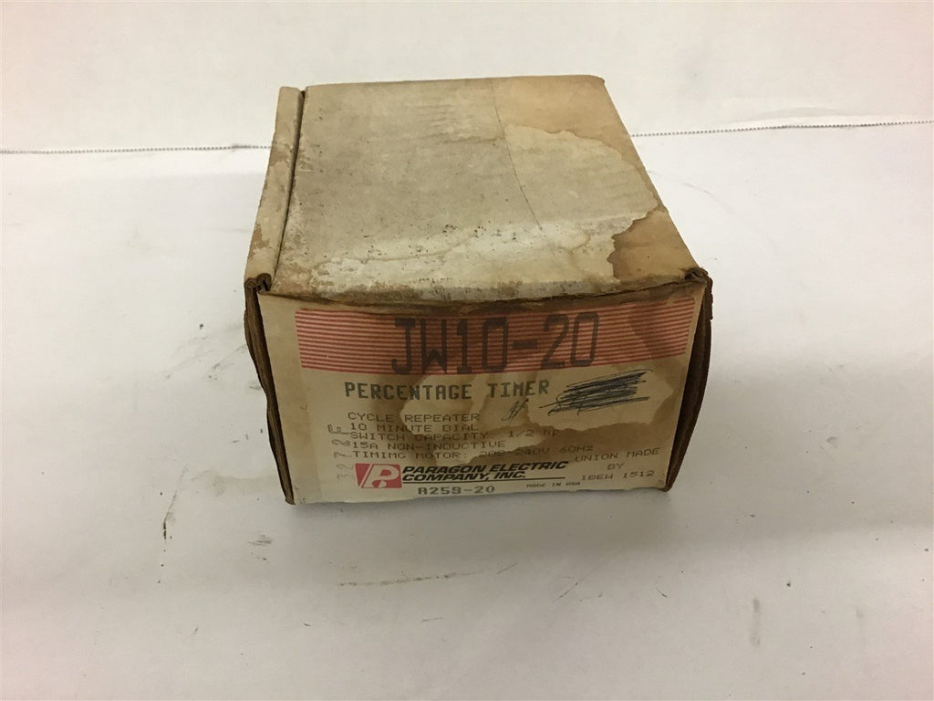 Paragon Electric JW10-20 Percentage Timer 1/2 HP 15 Amp 208-240 Vac