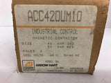 Arrow Hart ACC420UM10 magnetic Contactor 40 Amp 24 Volt Coil