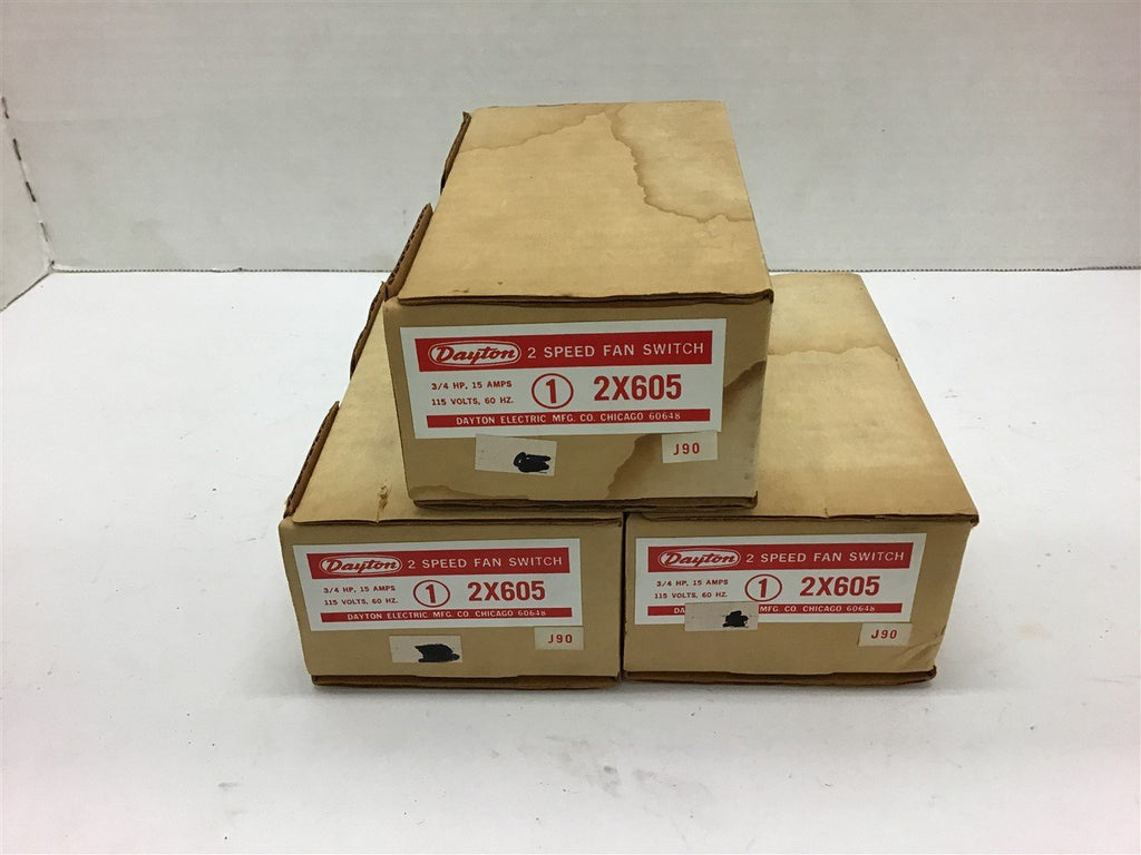 Dayton 2X605 Speed Fan Switch 3/4 Hp 115 Volts Lot of 3