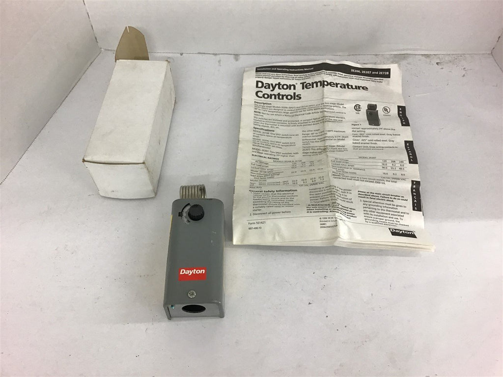 Dayton 2E207 Heating Ventilating control 30-110 Deg Two Stage SPDT