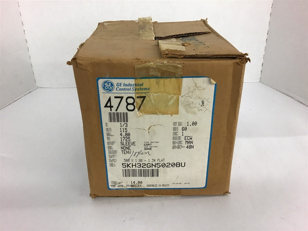 GE 5KH32GN5020BU 1/3 HP AC Motor 115 Volts 1725 Rpm