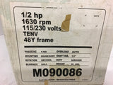 Leeson M090086 1/2 HP AC Motor 115/2330 volts 1630 Rpm 48Y Frame