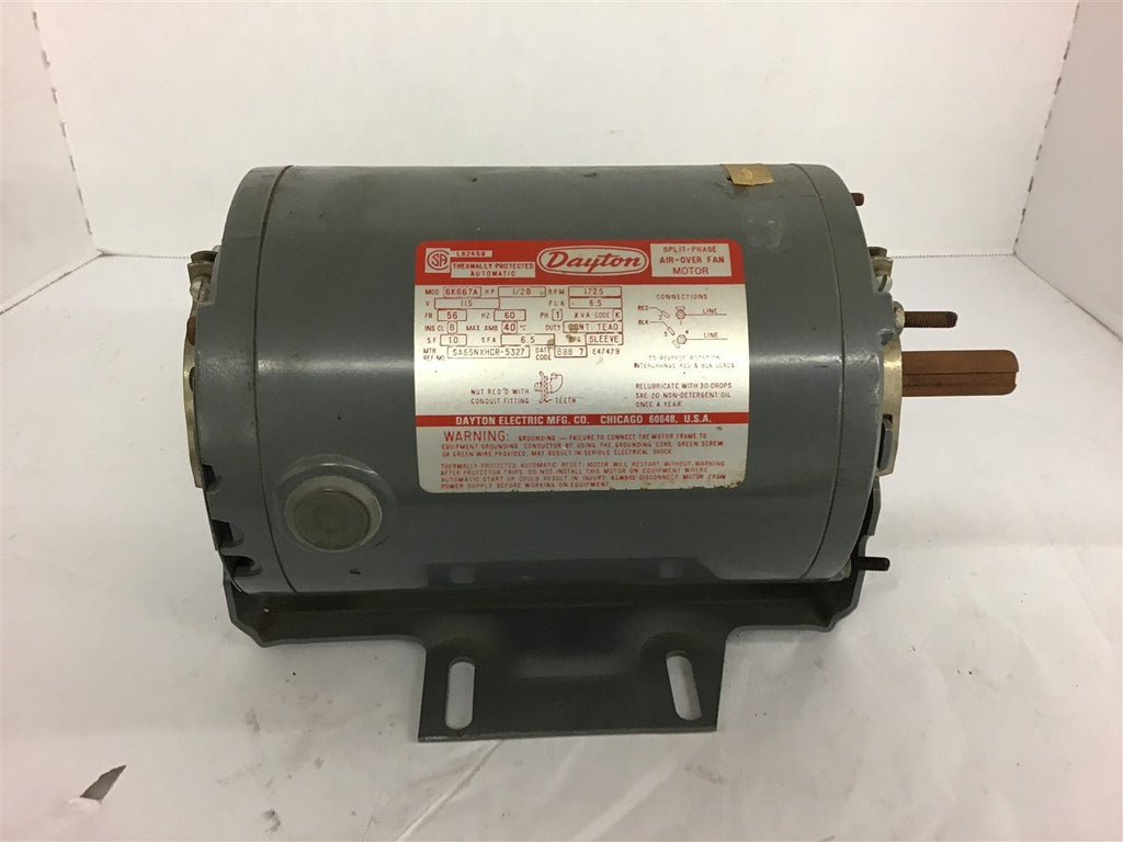 Dayton 6K667A 1/2 HP AC Motor 115 Volts 1725 Rpm 4P 56 Frame