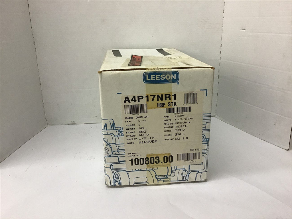 Leeson 100803.00 1/4 Hp AC Motor 115/230 Volts 1625 rpm 48Z Frame Single Phase