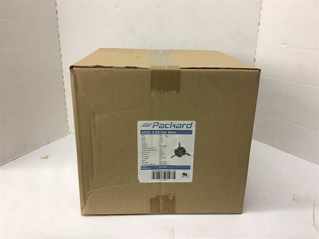 Packard 43783 1/4 HP Air Over Motor 115 Volts 1075 Rpm 4 Speed