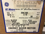 GE 5KCP29LG5864 1/4 HP Air Over motor 208-230 Volts 1075 Rpm 4 Speed