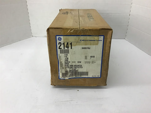 GE 2141 1/10 HP Shaded Pole Motor 115 Volts 1550 Rpm