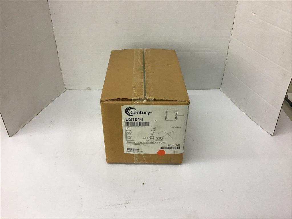 Century US1016 1/6 HP Blower Motor 115 Volts 2.8 A 1075 Rpm 48Y Frame