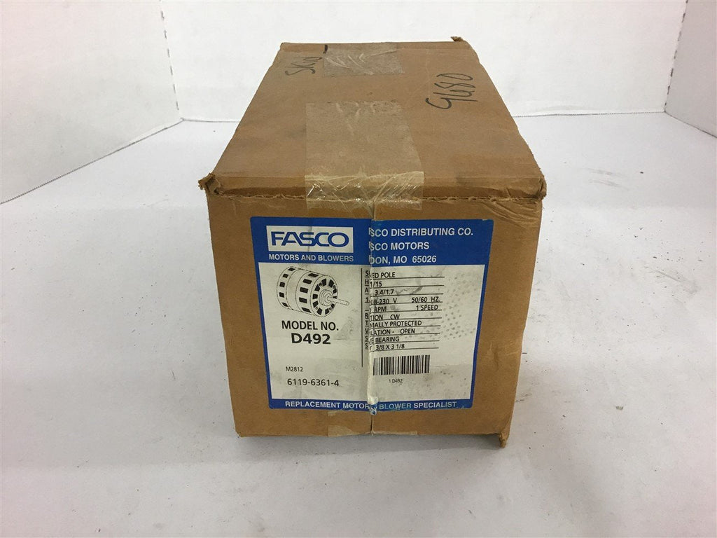 Fasco D492 1/15 HP Shaded Pole Motor 115/208-230 Volts 1050 Rpm