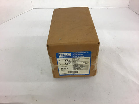 Fasco D234 1/15 HP Shaded Pole Motor 115 Volts 1580 Rpm 1 Speed