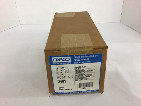 Fasco D481 1/10 Hp Shaded Pole Motor 115/208-230 V 1550 Rpm 1 Spd
