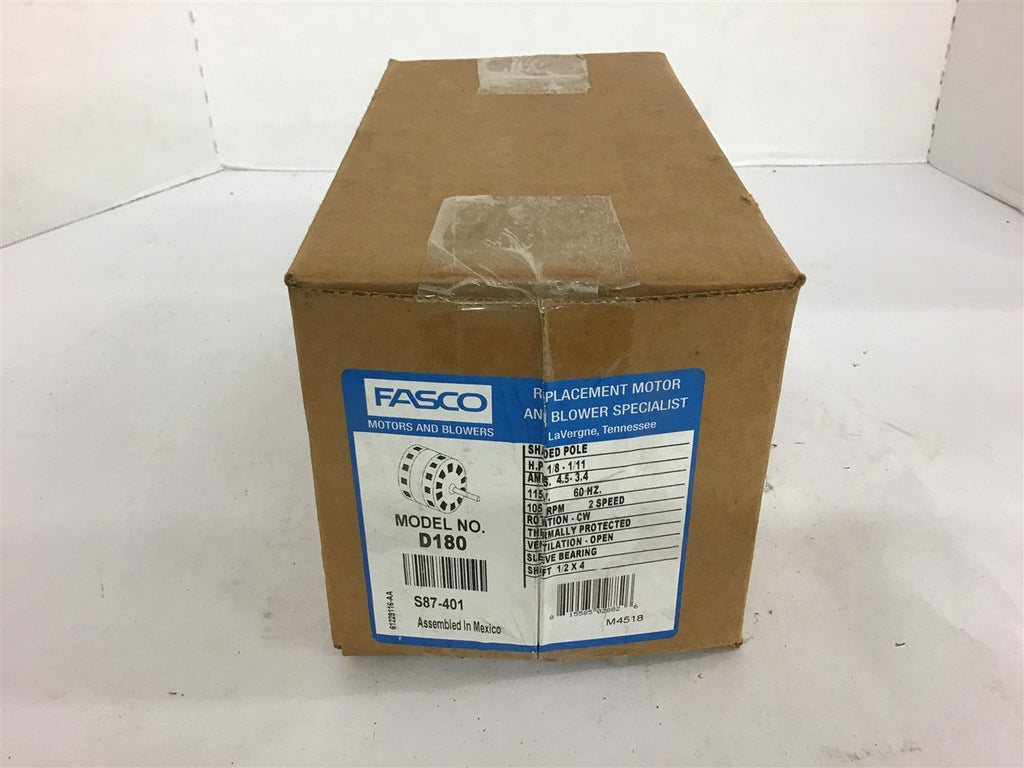 Fasco D180 1/8-1/11 Hp Shaded Pole Motor 1050 Rpm 2 Spd 115 Volts