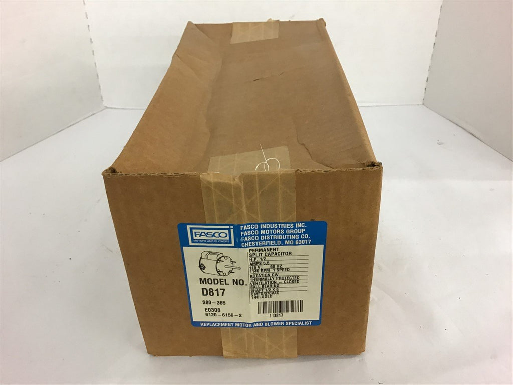 Fasco D817 1/2 Hp Split Capacitor Motor 115 Volts 1140 Rpm 1 Spd