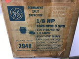 GE 5KCP29DK9306ET Fan motor 1/8 Hp 115 volts 1625 Rpm 3 Speed