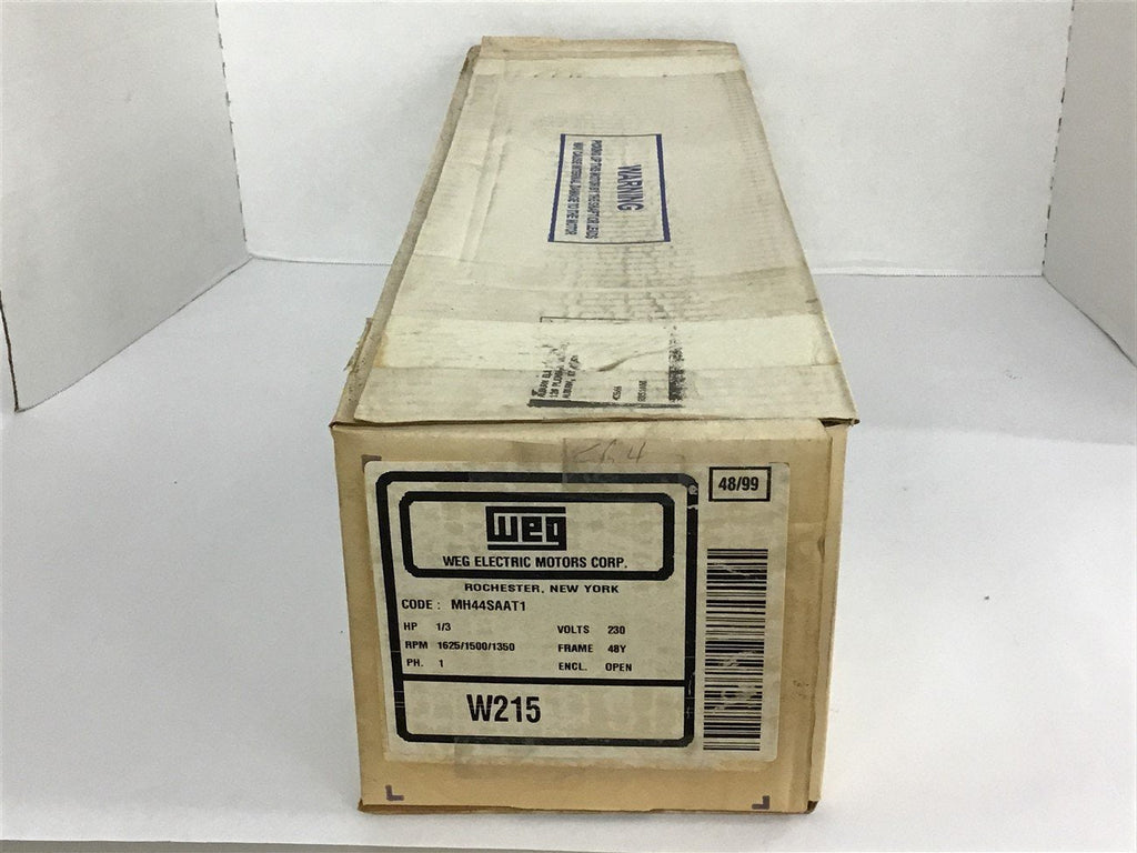 Weg MH44SAAT1 1/3 HP AC Motor 230 Volts 1625/1500/1350 Rpm Single Phase