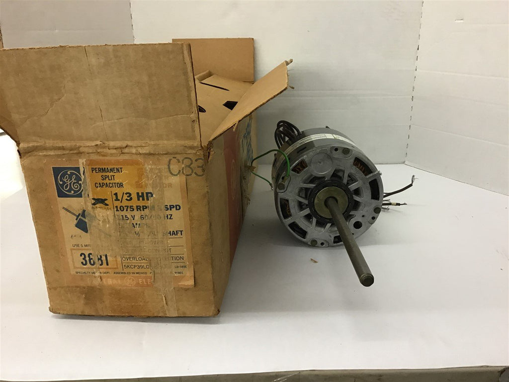 GE 5KCP39LG5830ET 1/3 Hp 115 Volts 1075 Rpm 5.10 Amps Single Phase