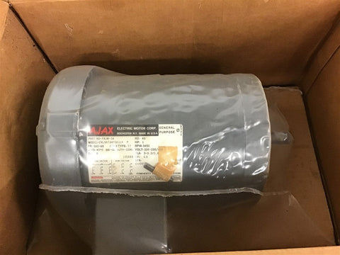 Ajax ZVL56T34F5611A 1 HP AC Motor 208-230/460 volts 3450 Rpm 3 Phase 56C