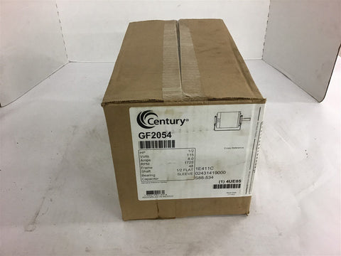 Century GF2054 1/2 HP AC Motor 115 Volts Single Phase 8.0 Amps