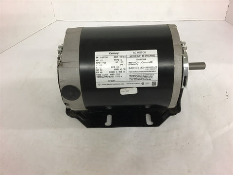 Century GF2054 1/2 HP HVAC Motor 115 Volts Single Phase 1725 Rpm 48 Frame