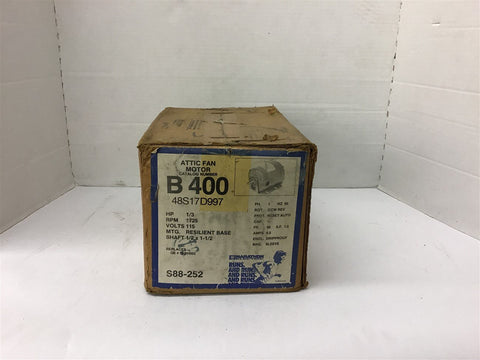 Marathon B400 1/3 HP AC Motor 1725 Rpm 4P 115 Volts Single Phase