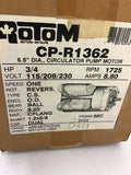 Rotom CP-R1362 Circulator Pump motor 6.5" Dia 3/4 Hp 115/208/230 V AC Motor