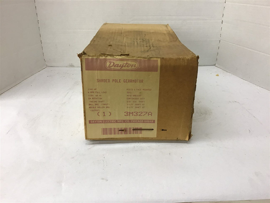 Dayton 3M327A 1/40 HP 115 volts 6 RPM Shaded Pole Gearmotor