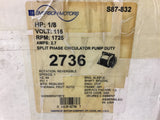 Emerson 1/8 2736 Circulator Pump Duty Motor 1725 rpm