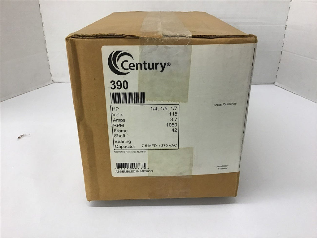 Century 390 1/4 1/5 1/7 AC Motor 115 Volts 1050 Rpm 42 Frame